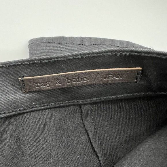 Rag and Bone Raja Shoreditch Black Waxed Jeans Size 29 - Picture 3 of 7